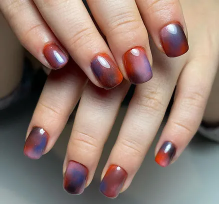 Vibrant gel polish nail art design by Mukira Nails